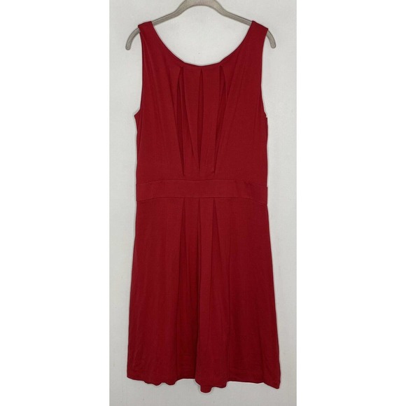 Hobbs London Women’s Coral Silk Blend Soft Sleeveless Pleated Dress Sz L - Picture 7 of 7